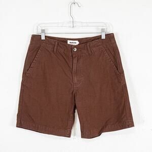 Taylor Stitch The Morse Linen Short Brown Russet slub linen sz 30